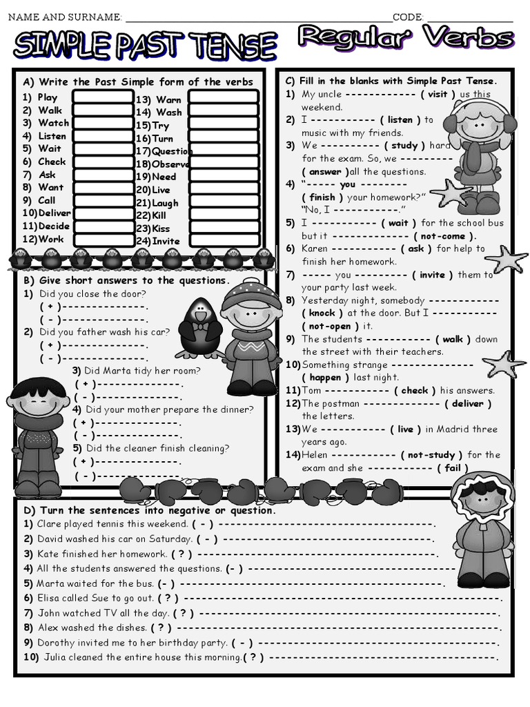 Simple Past Tense Exercises | PDF | Linguistic Typology | Linguistics