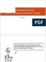 The Research Process: Step 4: Elements of Research Design