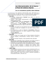 Tema 44 Las relaciones internacionales; de la Guerra Fría al final del sistema bipolar