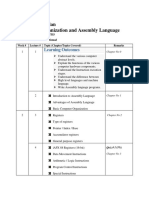 Lecture Wise Plan 2-V Computer Organization and Assembly Language III