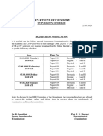 Department of Chemistry University of Delhi: ST TH