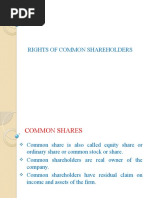 Rights of Common Shareholders