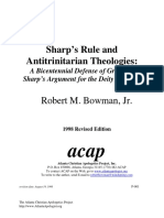 Sharp's Rule and Antitrinitarian Theologies:: Robert M. Bowman, JR