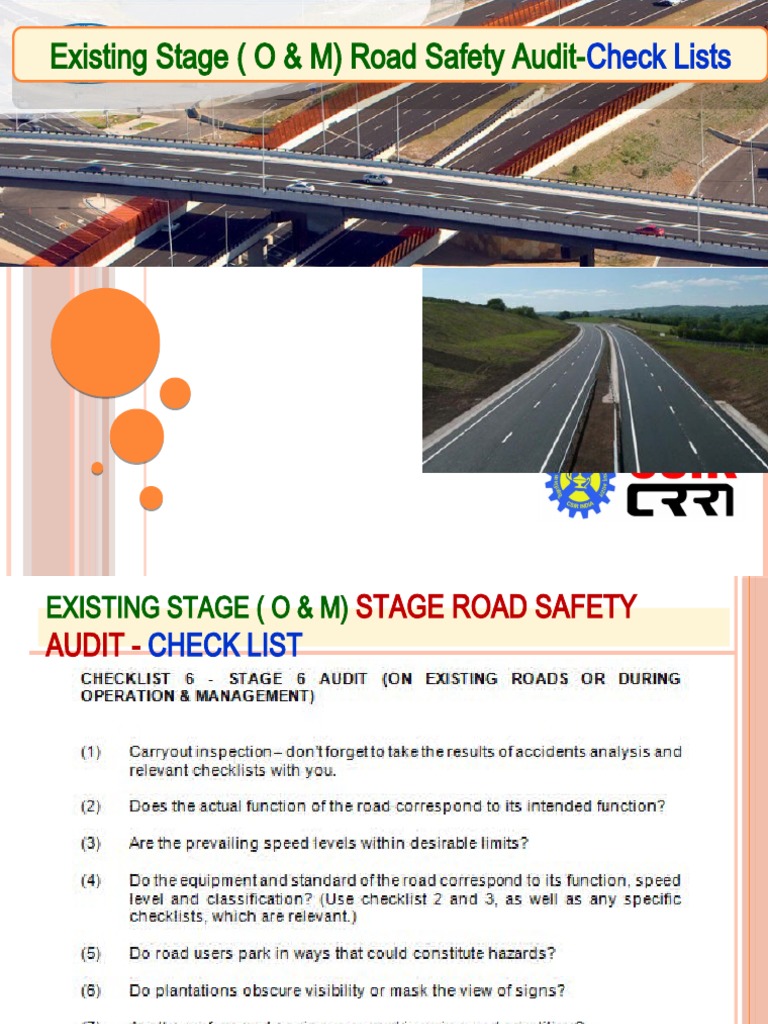 1 - Existing Roads Safety Audit Check Lists | PDF | Technology ...