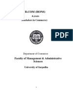 B Com (Hons) Semester System Course Outline PDF