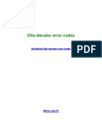 Otis Elevator Error Codes