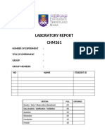 Front Page Lab Report CHM361