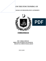 Report On The Functioning Of: National Database and Registration Authority