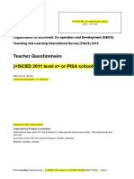 OECD TALIS Teacher Survey Preparedness