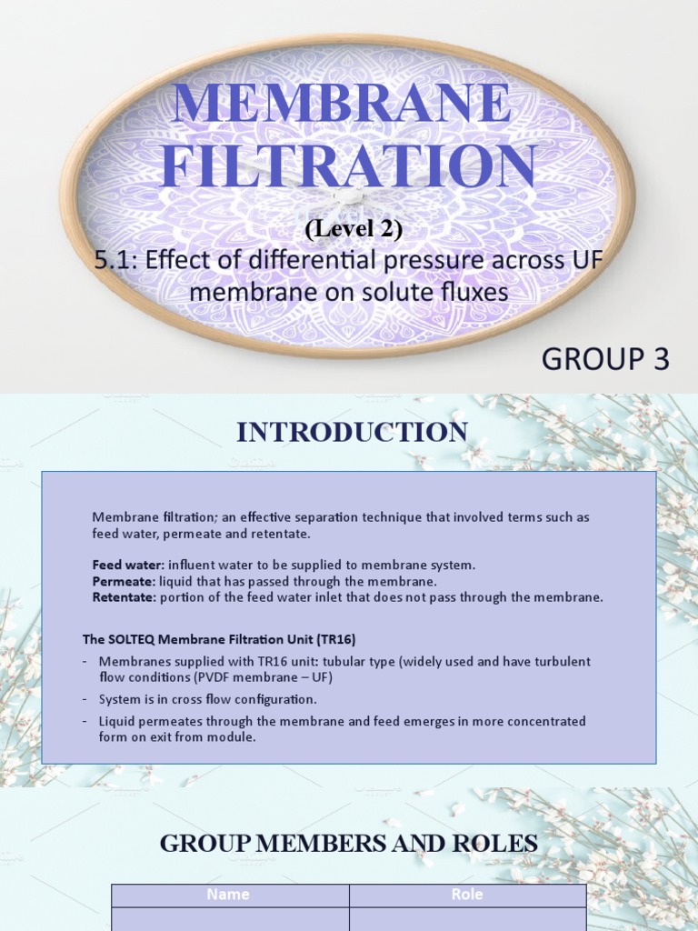Prelab Membrane Filtration PDF Membrane Membrane Technology