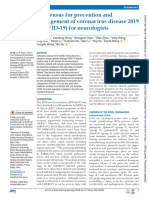 Consensus For Prevention and Management of Coronavirus Disease 2019 (COVID-19) For Neurologists