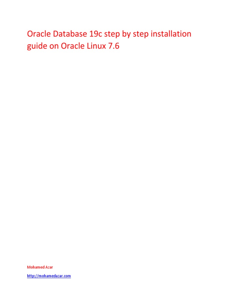 Oracle Database 19c Step by Step Installation Guide On Oracle Linux 7.6 ...