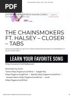 The Chainsmokers Ft. Halsey - Closer - Tabs - Kfir Ochaion