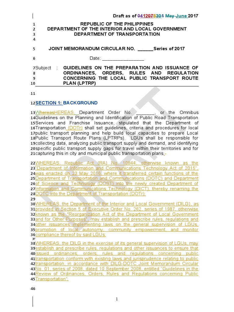 Local Public Transport Route Plan Guidelines | PDF | Metro Manila ...