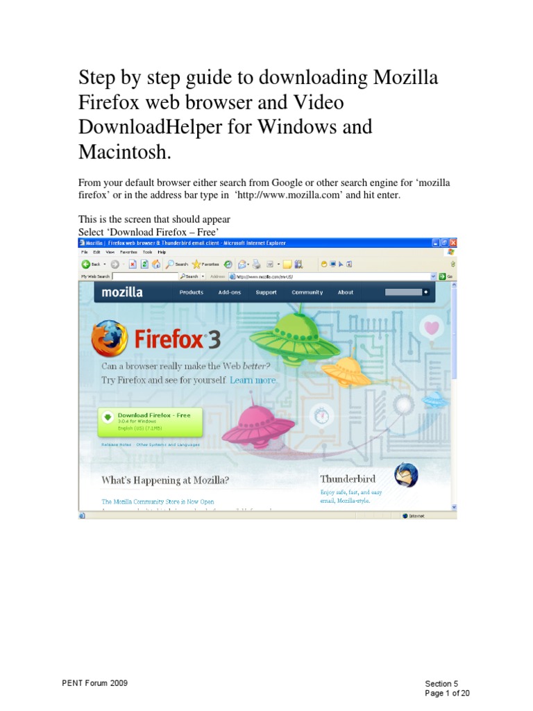 Step by Step Guide To Downloading Mozilla Firefox Web Browser and Video Downloadhelper For 
