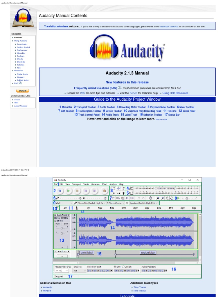 Audacity Manual PDF PDF Digital Audio Media Technology