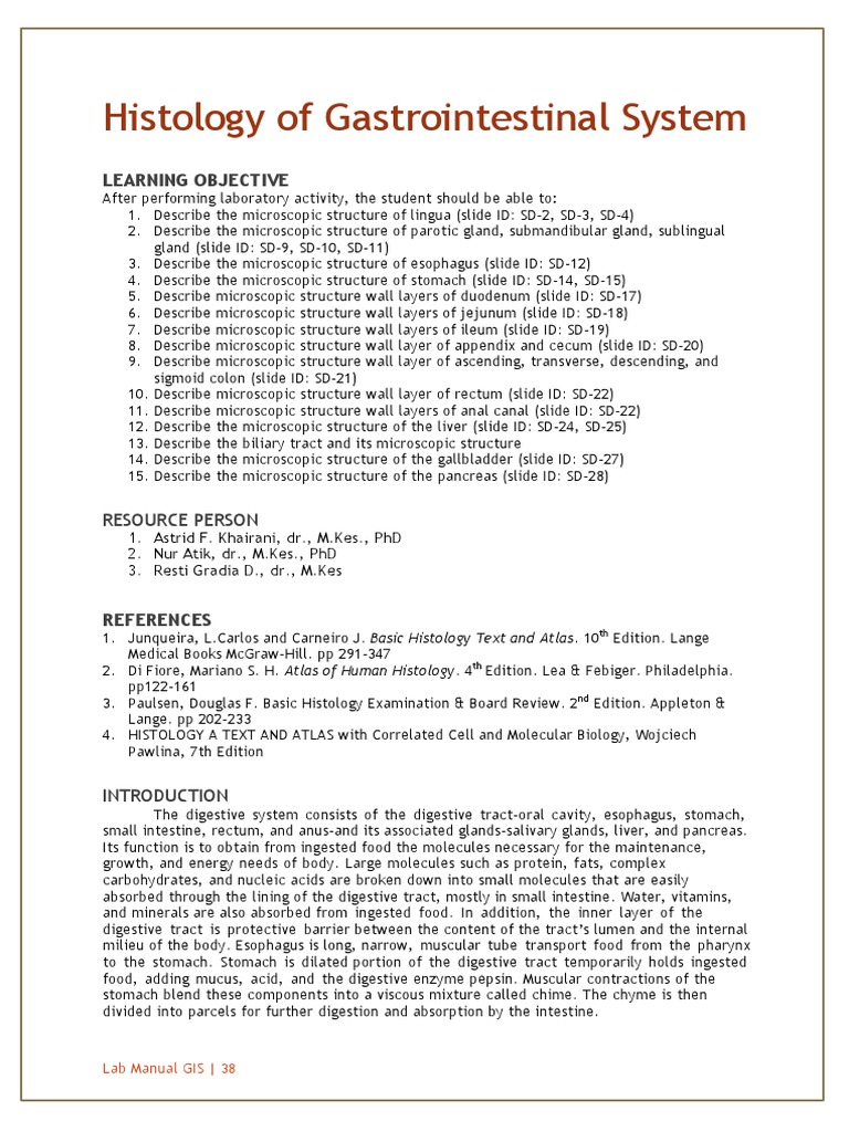 Histology of GI Tract & Pathology Anatomy of GI Tract - Revisi.Herry ...