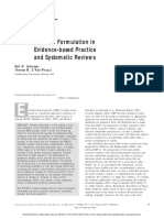 Problem Formulation in Evidence Based Practice and Systematic Reviews