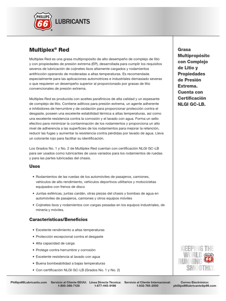 ES Multiplex Red | PDF | Lubricante | Agua