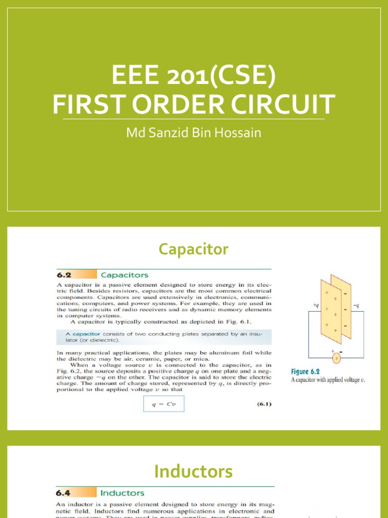 First Order Circuits by Md Sanzid | PDF
