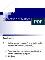 Matrices & Application of Matrices