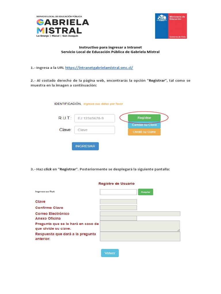 Instructivo para Ingresar A Intranet - SLEP GM PDF | PDF