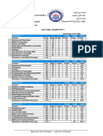 East Africa University: Semester I Grade Cradit Total