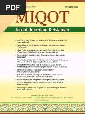 Miqot Vol Xxxvi No 2 Juli Desember 2012 Pdf