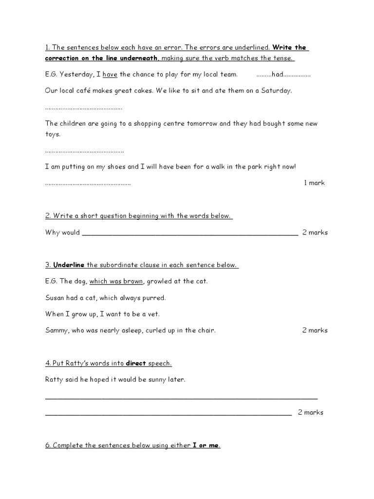 Correction On The Line Underneath | PDF | Sentence (Linguistics ...