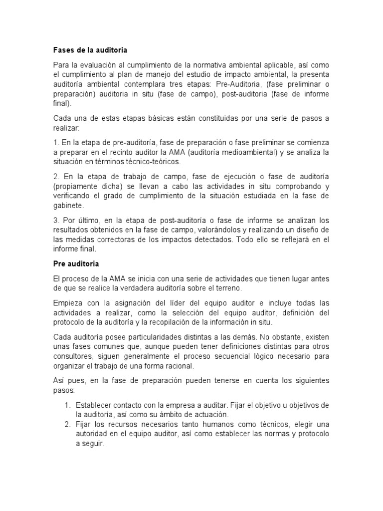 Fases de La Auditoria | PDF | Auditoría financiera | Auditoría
