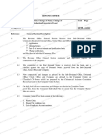 Revenue Office Procedure Section Designation New Connection, Change of Name, Change of Tariff, and Reduction/Extension of Load Code Page