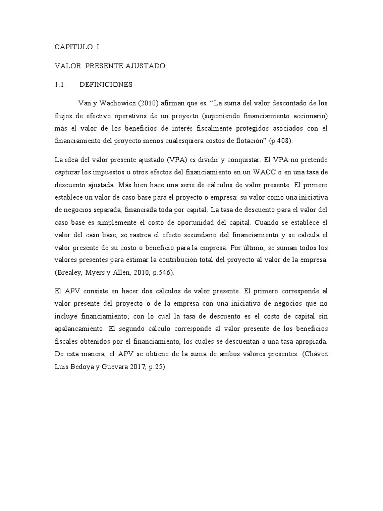 VPA | PDF | Valor presente neto | Flujo de caja descontado