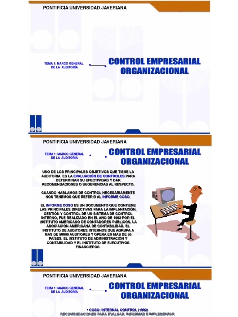 Marco de Auditoría y Control Interno COSO | PDF | Auditoría | Contralor