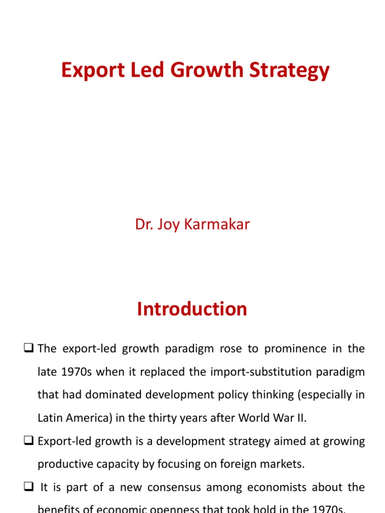 Export Led Growth Strategy PDF | PDF | Four Asian Tigers | Economic Growth