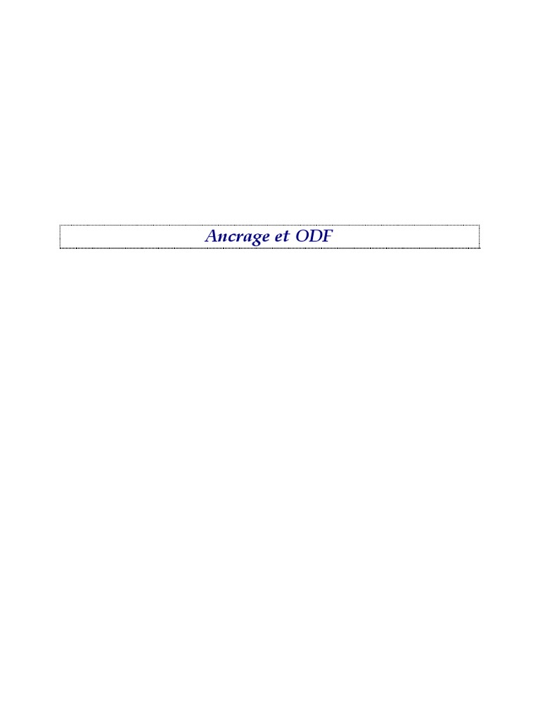 Ancrage Et Odf Orthodontie Os