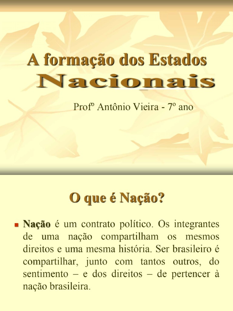 A Formação Dos Estados Nacionais 7º ANO | PDF