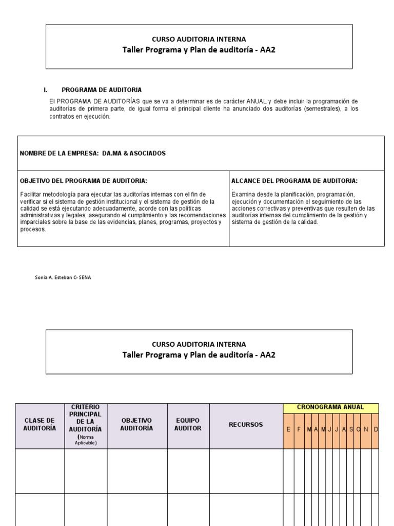 Programa y Plan de Auditoría Interna | PDF | Auditoría | Contralor