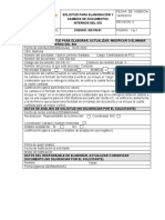 2.1 Solicitud para Elaboración y Cambios de Documentos Internos SIG GD-FR-01