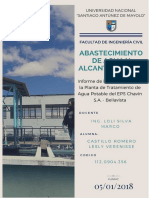 Informe de Visita Tecnica A La Planta de Tratamiento EPS Chavin Bellavista PDF