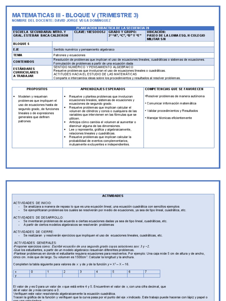 Tema Ecuaciones Lineales o Cuadráticas | PDF | Ecuación cuadrática |  Ecuaciones