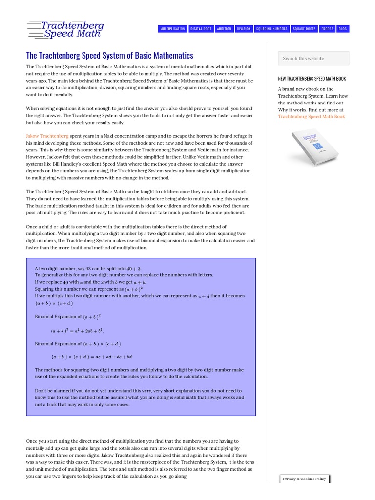 Trachtenberg speed system of basic mathematics pdf pdf