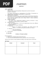 UNIT LEARNING PLAN I (General Physics 1) S