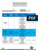 Cronograma de Actividades: Programa de Formación Complementaria