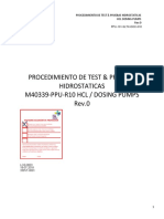 Procedimiento de Test & Pruebas Hidrostaticas M40339-Ppu-R10 HCL / Dosing Pumps Rev.0