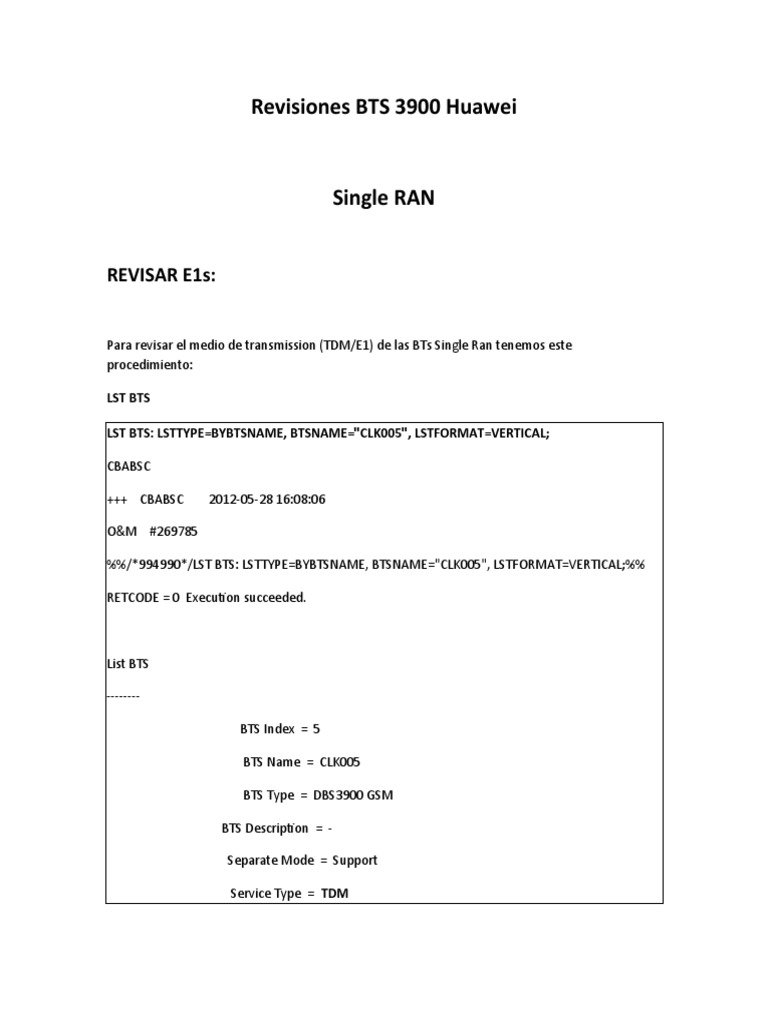 Revisiones BTS SingleRan Huawei | PDF | Telecommunications Standards ...
