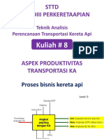 Kuliah 8 Aspek-Aspek Produktivitas Transportasi KA