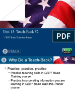 Unit 15: Teach-Back #2: CERT Basic Train-the-Trainer