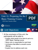 Unit 16: Preparing For The CERT Basic Training Course