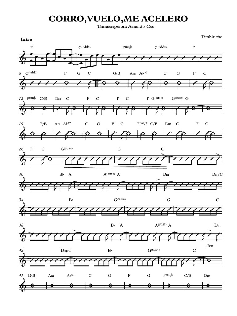Timbiriche CORRO, VUELO, ME ACELERO Full Score PDF