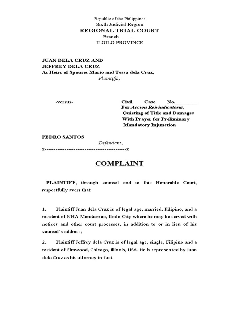 Legal Forms Complaint | PDF | Damages | Affidavit